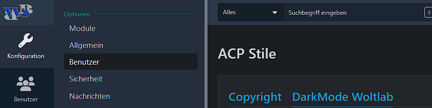 ACP Stil Woltlab Dunkel